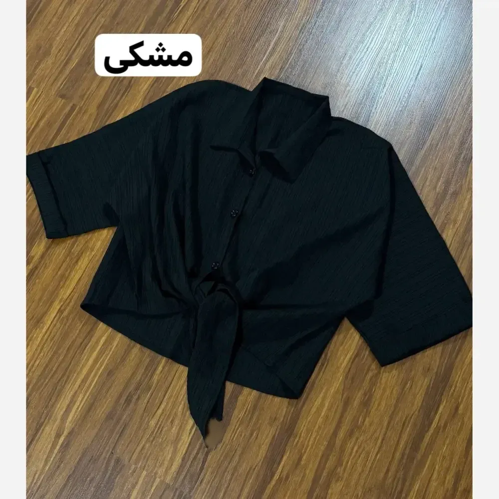 شومیز باکسی گره ای زنانه جنس مراکشی راه راه فری سایز 38 تا 50
