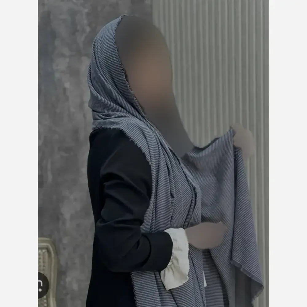 شال زنانه لب ریش جنس کنف سنگ شور بهاره شیک