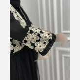 ست سه تیکه کت و دامن و شال مدل روناک جنس مازراتی خرجکار هندی و تور فری سایز