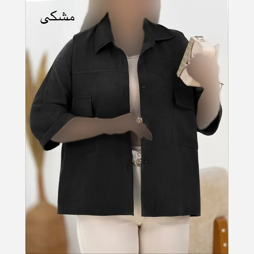 شومیز بیتا جنس شانتون اسلپ در رنگ بندی مشکی نسکافه ای سبز آبی سرخابی سایز 1 و 2