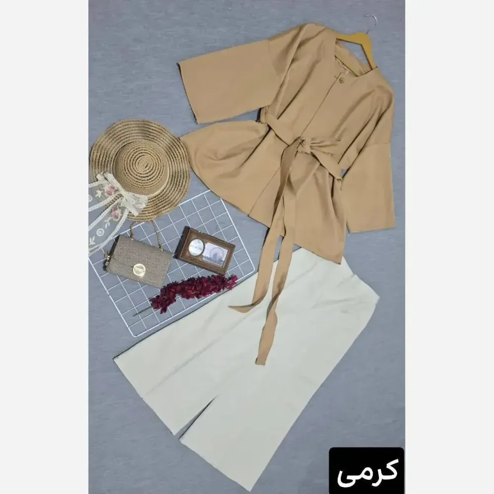 مانتو شلوار مازراتی مدل شنیز فری سایز تا 48