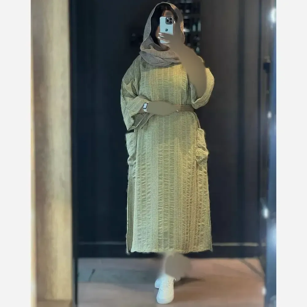 کفتان زنانه تبسم جنس کوک دوزی اصل رنگ کرم روشن و تیره سایز فری 38 تا 46