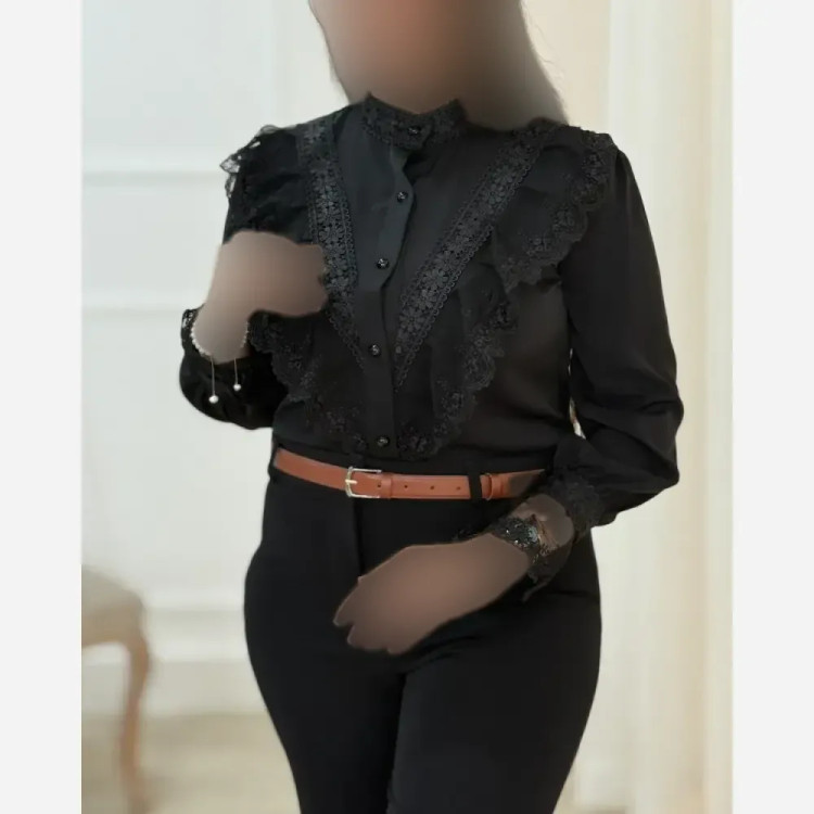 شومیز زنانه مزون دوز الیزه خرج کار گیپور ترک