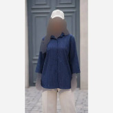 شومیز مانتویی سوپر کراش وارداتی نگیندار فری سایز رنگ طوسی و استخونی
