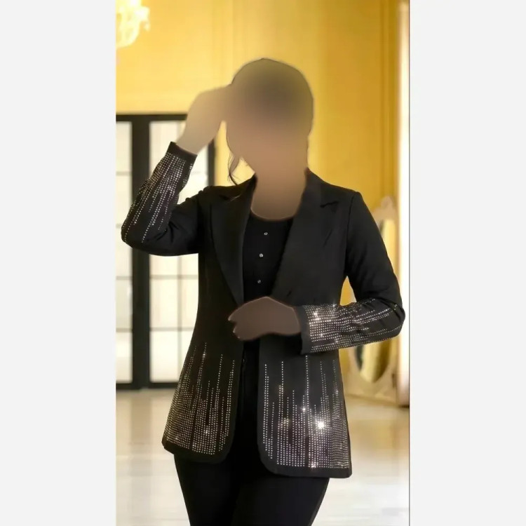 کت تک و ست کت شلوار مجلسی شیک آبشار زنانه سایزبزرگ مازراتی
