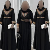 پیراهن مجلسی زنانه مهرسانا جنس ابروبادی درجه یک رنگ مشکی سایز فری 36 تا 46