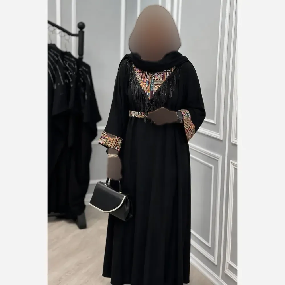 پیراهن مجلسی زنانه مهرسانا جنس ابروبادی درجه یک رنگ مشکی سایز فری 36 تا 46
