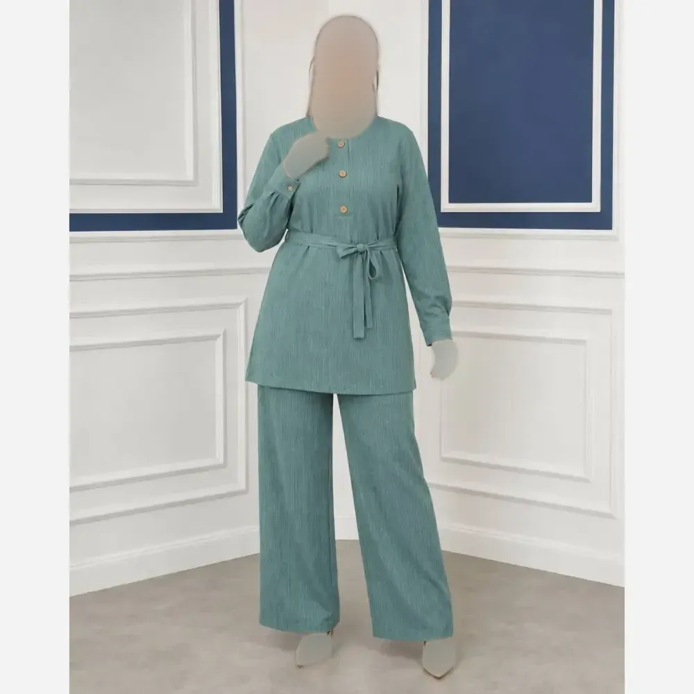 ست پنی ابروبادی کریشه درجه یک سایز بزرگ کمربنددار رنگی
