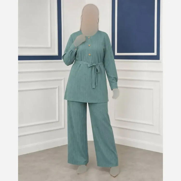 ست پنی ابروبادی کریشه درجه یک سایز بزرگ کمربنددار رنگی