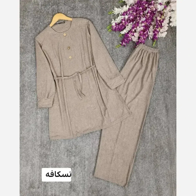 ست پنی ابروبادی کریشه درجه یک سایز بزرگ کمربنددار رنگی