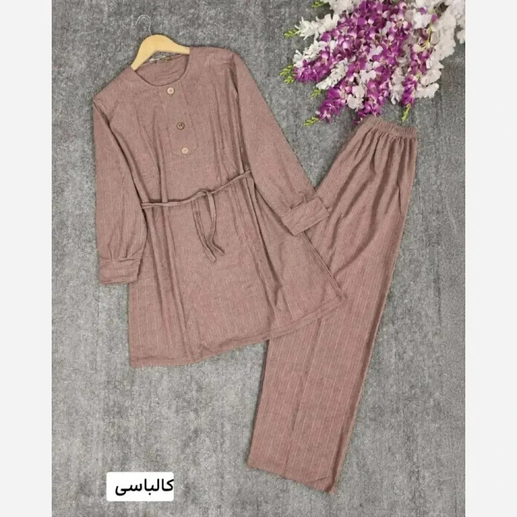 ست پنی ابروبادی کریشه درجه یک سایز بزرگ کمربنددار رنگی
