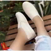 کفش ونس زنانه مدل نیکی چرم صنعتی ایرانی رنگ مشکی و سفید