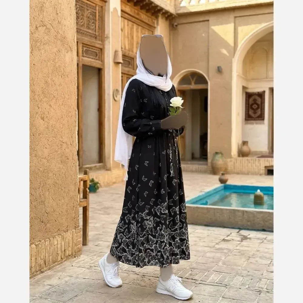 پیراهن ساحلی بلند ماکسی روزمره جانان جنس بوگاتی اعلاء فری سایز