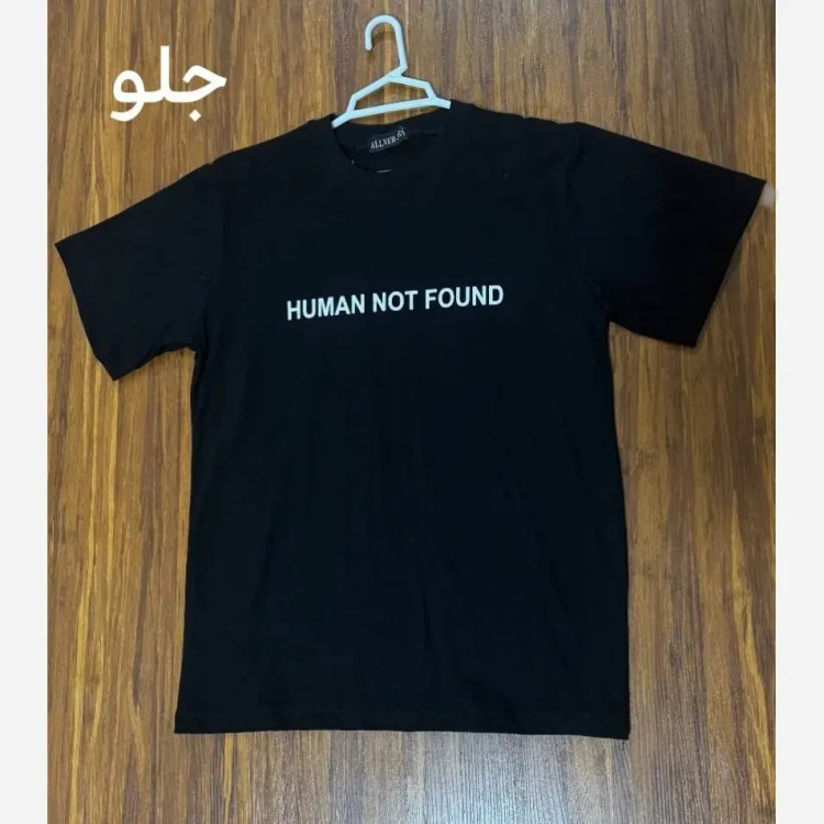 تیشرت مردانه نخ پنبه مشکی طرح ارور