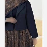 سه تیکه ترلان جنس مازراتی و تور رنگ پلنگی سایز فری 38 تا 46