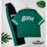 ست تیشرت و شلوار پنبه گلکسی زنانه مدل good سایز فری 38 تا 46