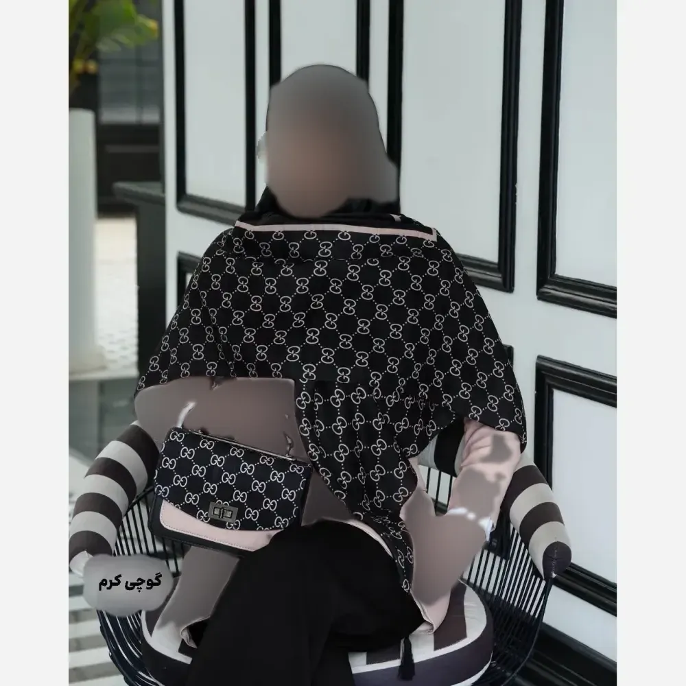 ست کیف و روسری زنانه مخمل و چرم صنعتی نخی منگوله دار