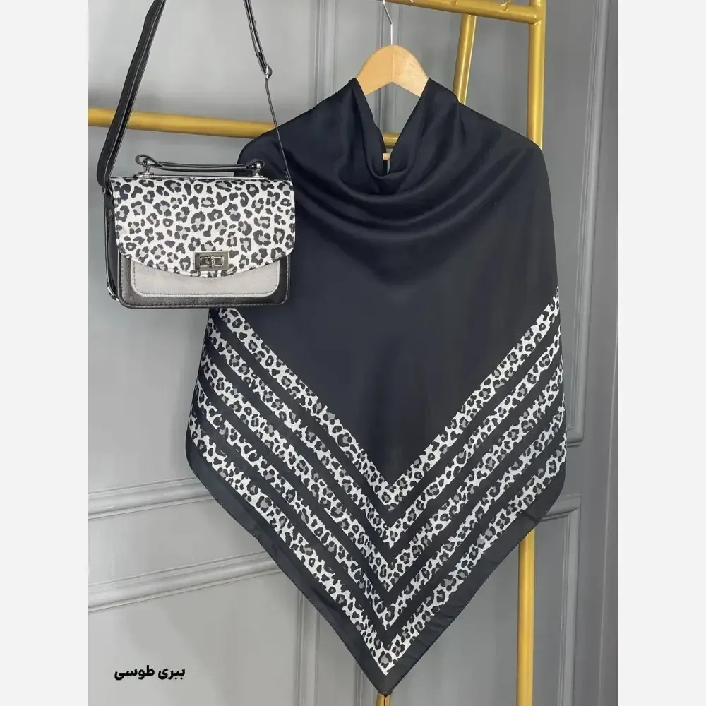 ست کیف و روسری زنانه مخمل و چرم صنعتی نخی منگوله دار