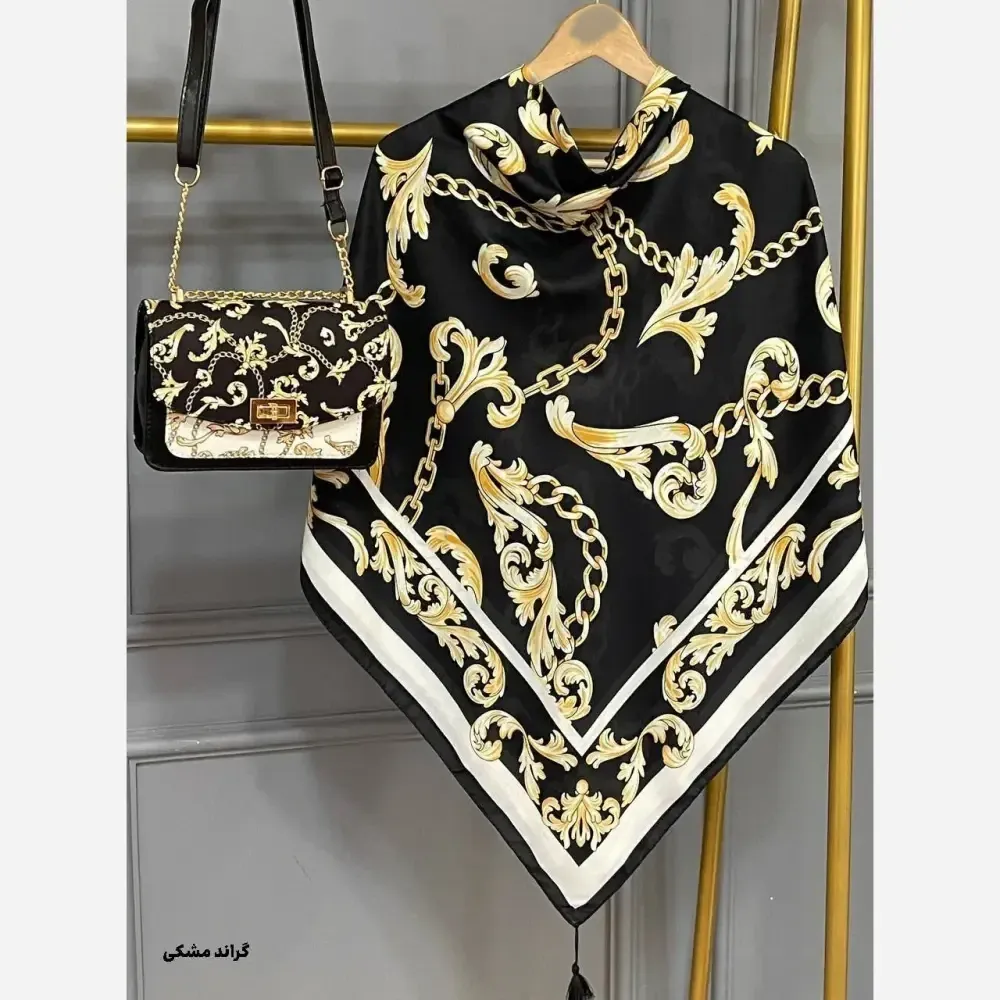 ست کیف و روسری زنانه مخمل و چرم صنعتی نخی منگوله دار