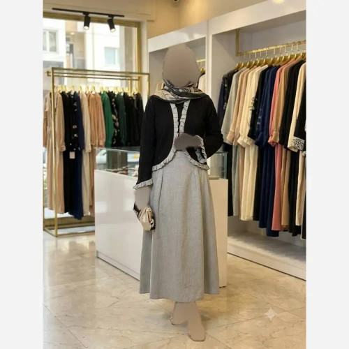 دوتیکه زنانه مدل میخک کت و دامن سایز فری تا 44