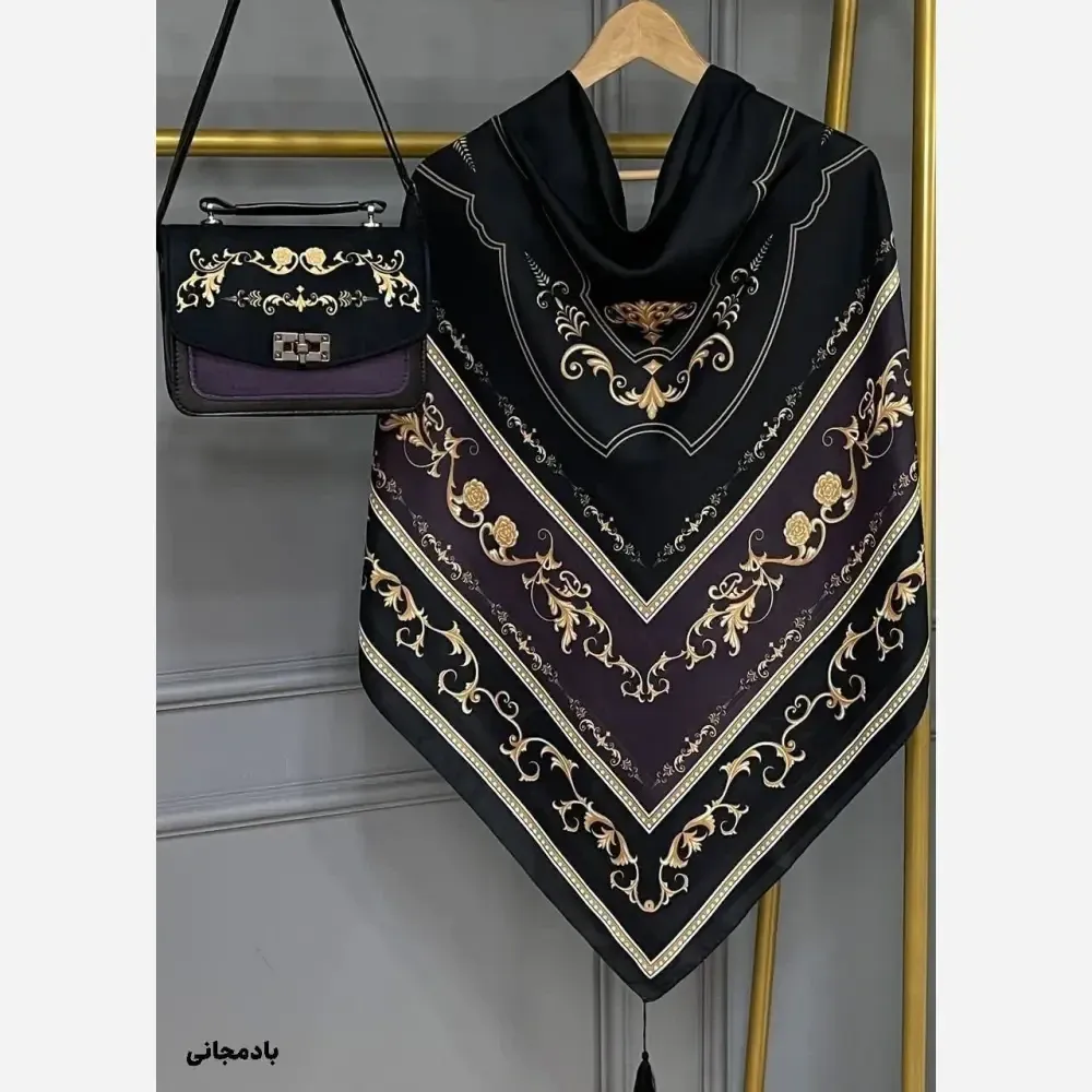 ست کیف و روسری مخمل و چرم صنعتی نخی منگوله دار سلینا