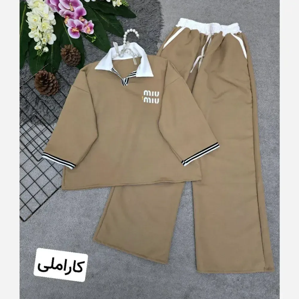 ست بلوز و شلوار زنانه جنس مازراتی با کیفیت فری سایز