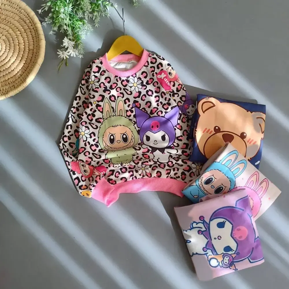 بلوز و شلوار مخمل بچه گانه گرم بالا طرح دار نرم و لطیف