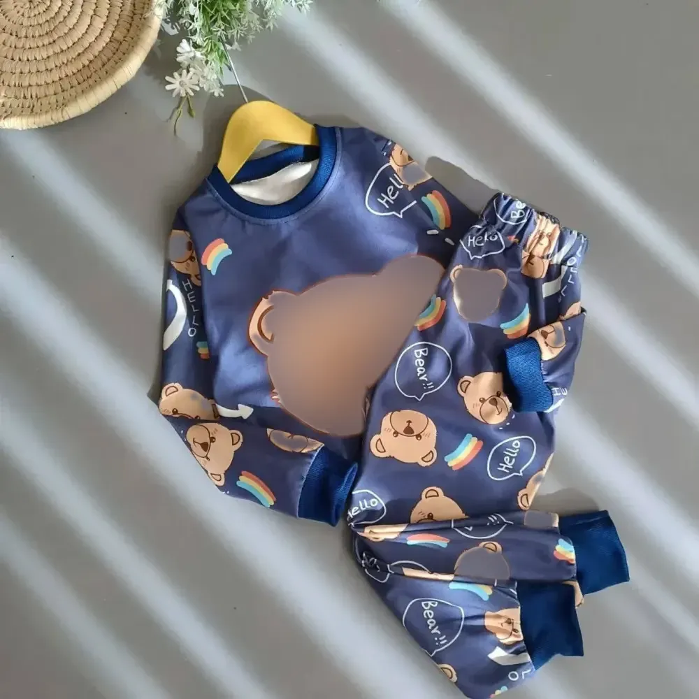 بلوز و شلوار مخمل بچه گانه گرم بالا طرح دار نرم و لطیف