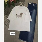 تیشرت تابستانه پنبه گلکسی فری سایز 38 تا 48 زنانه در رنگ های هاوایی و فلامینگو