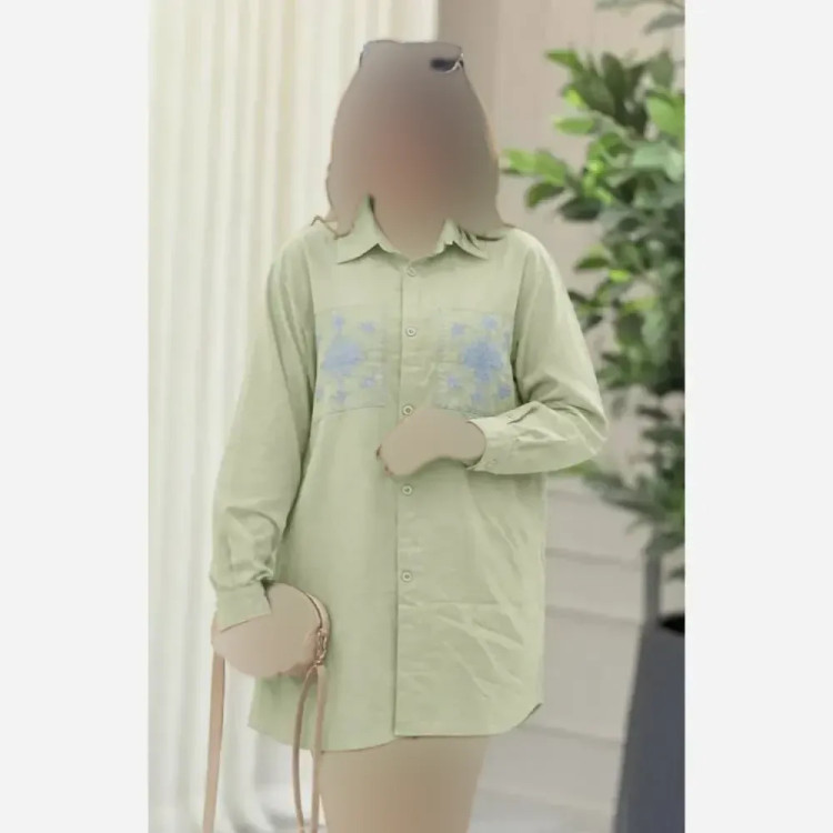 تونیک مانتویی لنین آنزیم شده درجه یک مدل کاکوتی سبز فری سایز