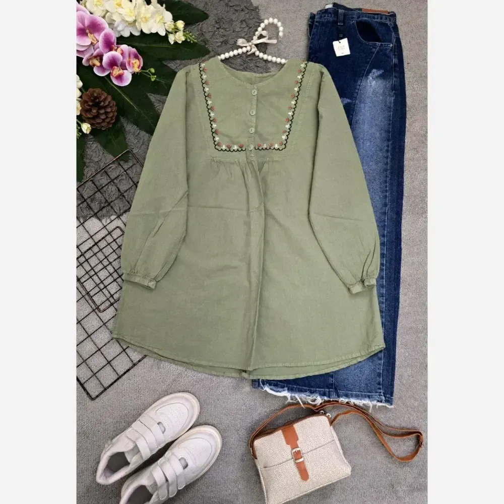 شومیز ساحل لینن نچرال آنزیم شده با کیفیت فری سایز 38 تا 48