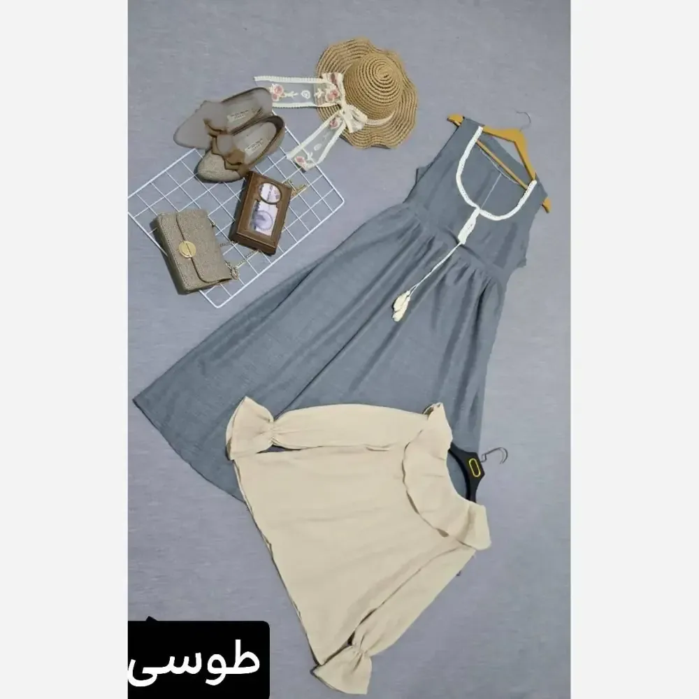 ست شومیز و سارافون زنانه مدل شهرزاد جنس صوفیا شانتون فری سایز