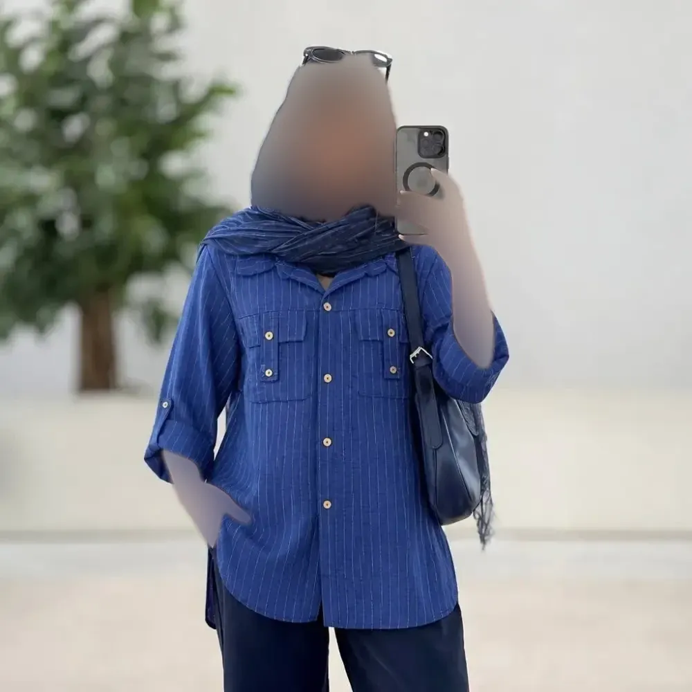شومیز دیپلمات مانتویی شانتون جیب دار زنانه