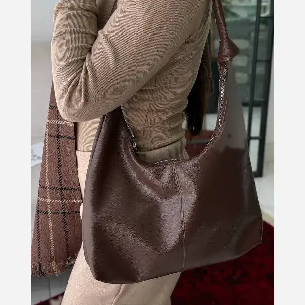 کیف چرم بند گره ای زنانه مشکی موکا بزرگ جادار با کیفیت عالی