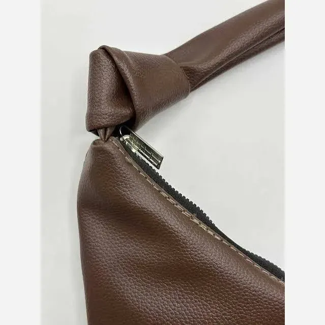 کیف چرم بند گره ای زنانه مشکی موکا بزرگ جادار با کیفیت عالی
