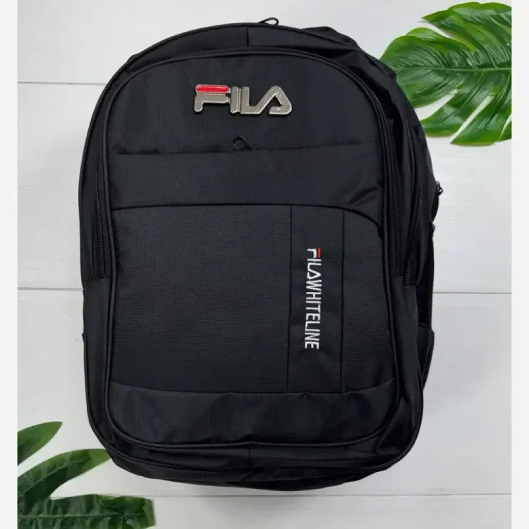 کوله پشتی دبیرستانی برزنتی درجه یک با جای لپ تاپ و دو جیب قمقمه در دو رنگ FILA و CAT