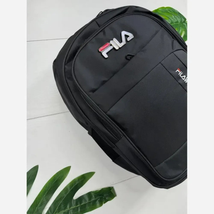 کوله پشتی دبیرستانی برزنتی درجه یک با جای لپ تاپ و دو جیب قمقمه در دو رنگ FILA و CAT