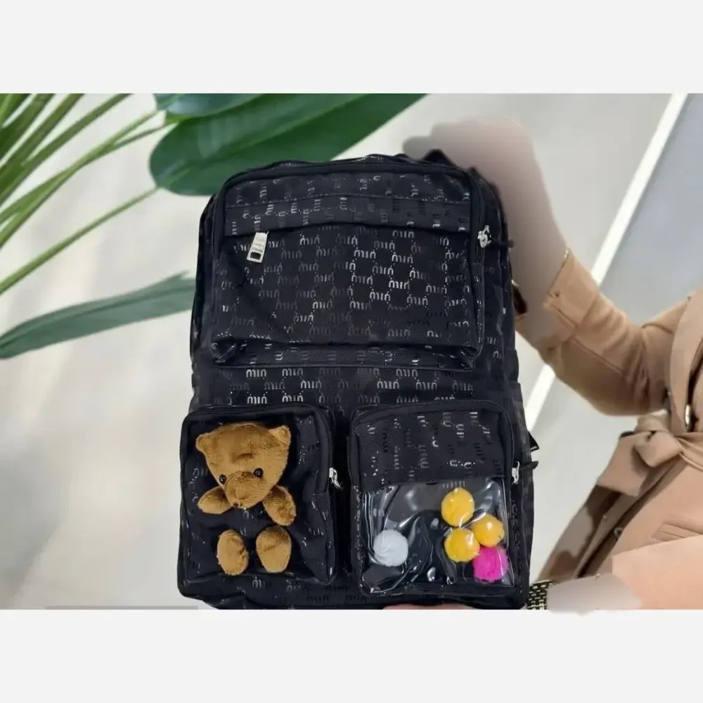 کوله پشتی روشا نانسی مشکی کرم نسکافه ای 35*40 سانت