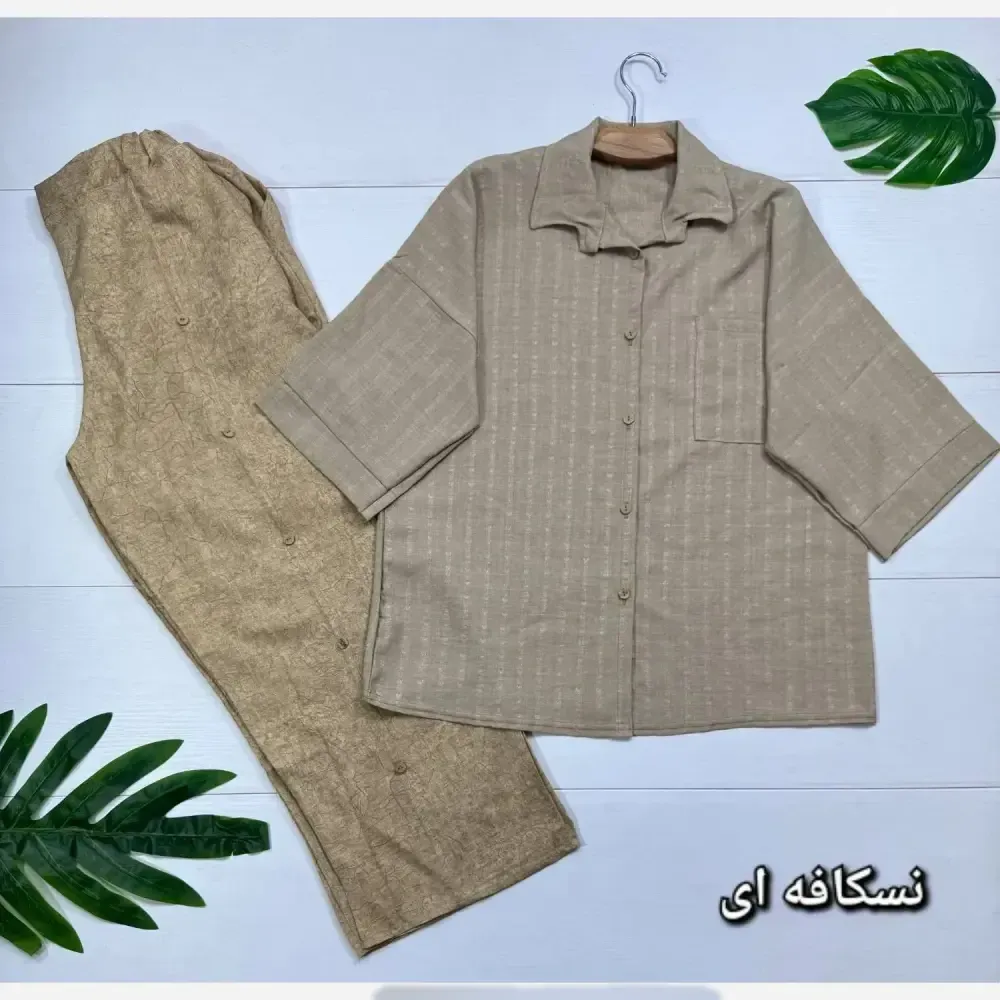 ست شومیز و شلوار زنانه جنس شانتون صوفیا فری سایز 38 تا 48