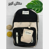 کوله پشتی سه زیپ دیبا ضد آب مدل زرین مشکی