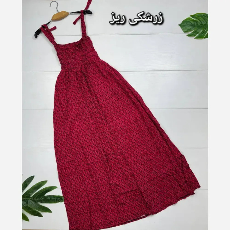 پیراهن ملیس تمام نخ کش دوزی شده سایز فری 38 تا 46