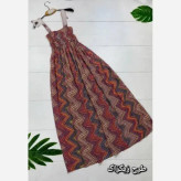 پیراهن ملیس تمام نخ کش دوزی شده سایز فری 38 تا 46