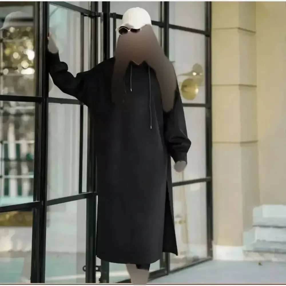 هودی زنانه مدل لندو دورس تو کرکی ضخیم رنگ مشکی