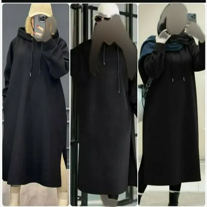 هودی زنانه مدل لندو دورس تو کرکی ضخیم رنگ مشکی