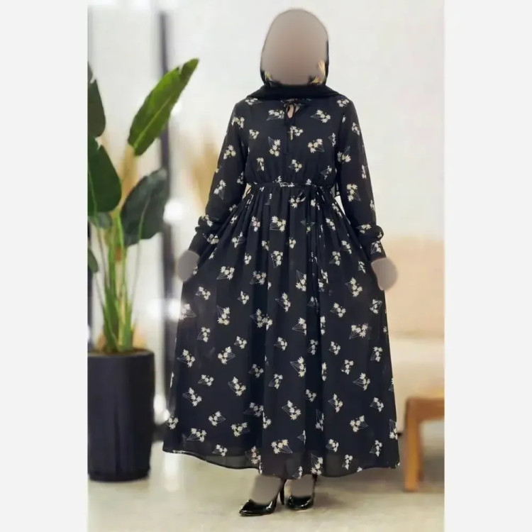 پیراهن باراکا جنس بوگاتی رنگ مشکی سایز فری 38 تا 46