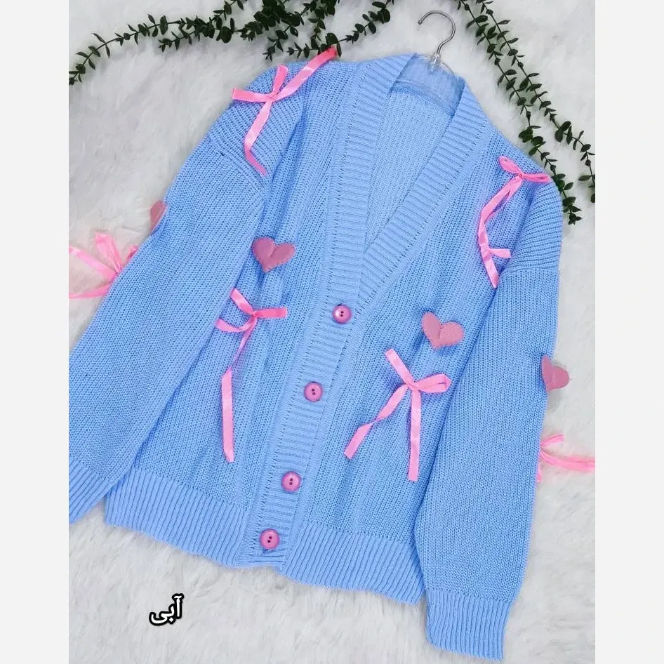 ژاکت بافت پرتراکم طرح قلبی فری سایز تا 50