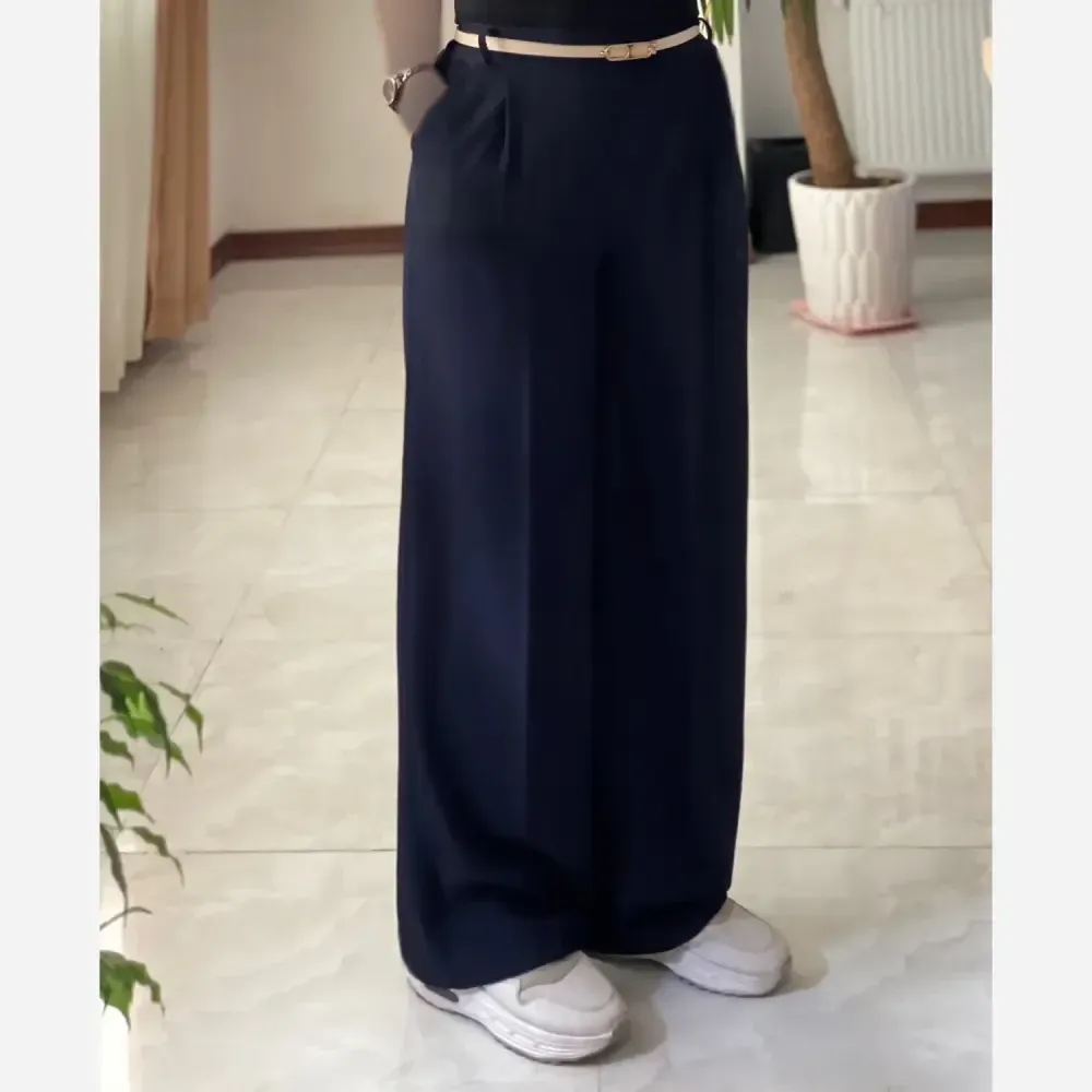 شلوار زنانه کرپ مورگان مجلسی و روزمره پشت کش جیب دار