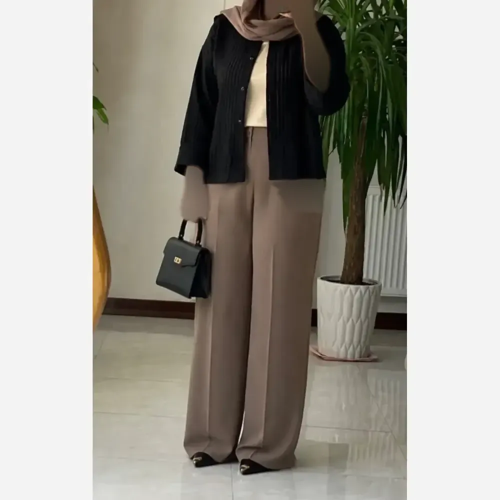 شومیز باکسی شیشه ای مشکی فری سایز