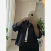شومیز باکسی شیشه ای مشکی فری سایز