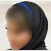 مقنعه تل دار ویسکوز درجه یک قد 90 رنگ سورمه ای تل مشکی فری سایز